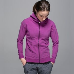LULULEMON On The Daily Zip Up Hoodie Heathered Marled Ultra Violet Size 6